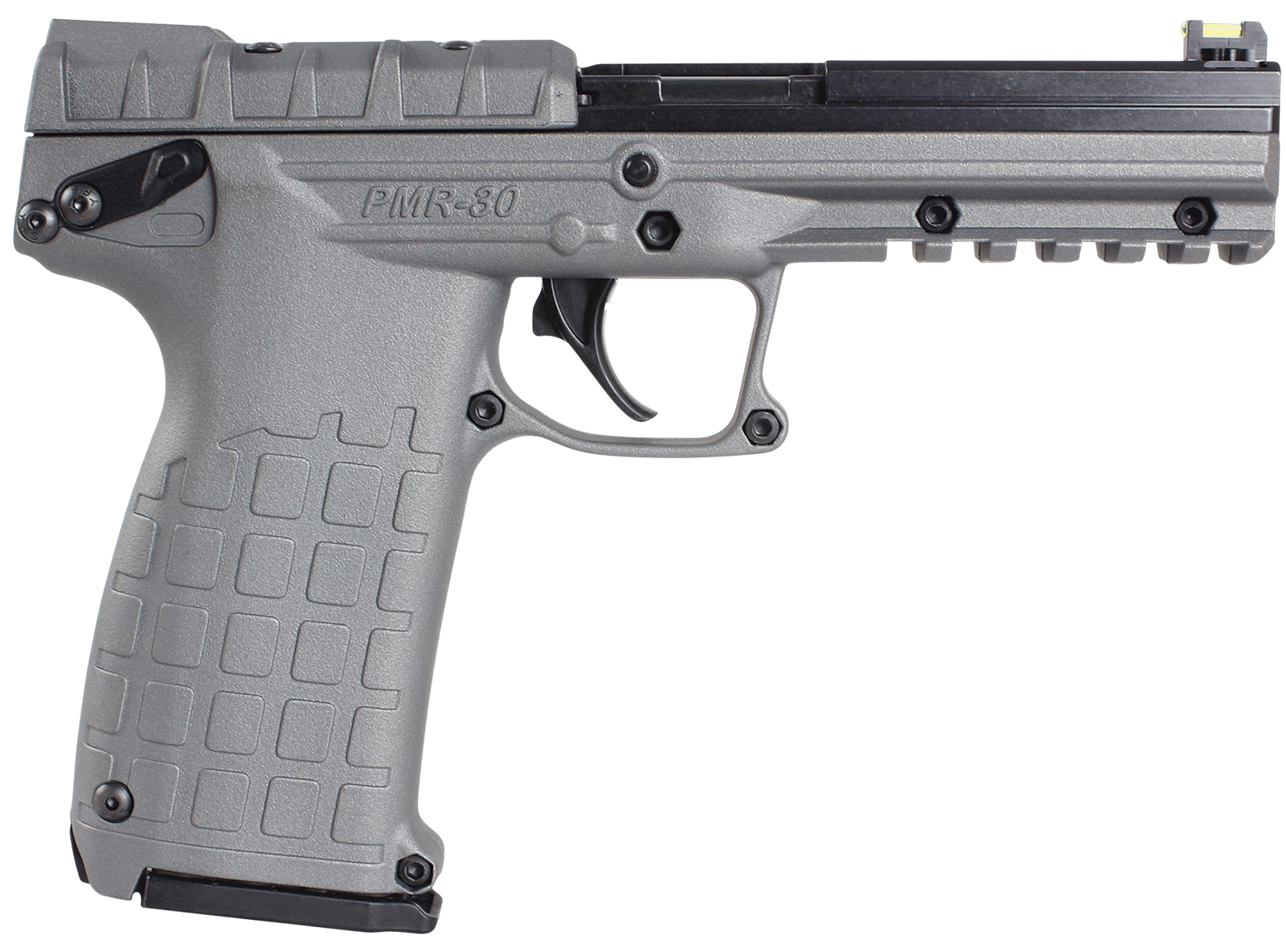 Kel-Tec PMR30TACGY PMR30  22 WMR 30+1 4.30" Fluted Steel Barrel, Black/Gray Serrated Slide, Gray Polymer Frame w/Picatinny Accessory Rail, Gray Textured Polymer Grip