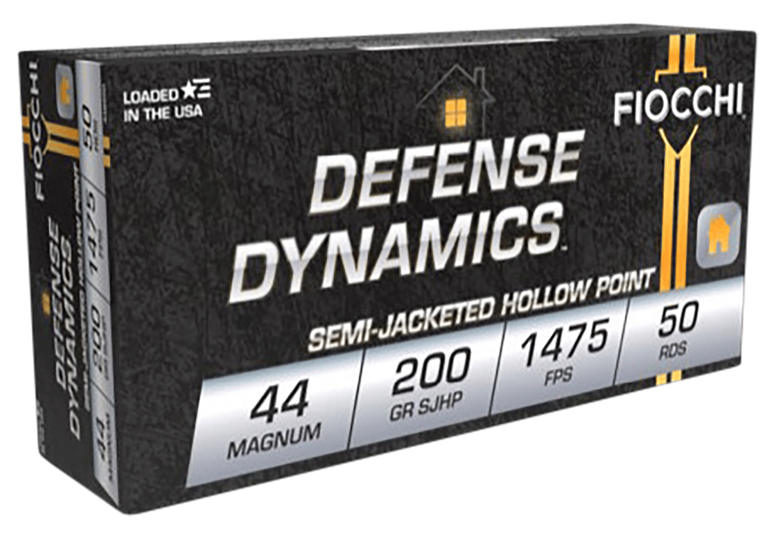 Fiocchi 44B500 Defense Dynamics  44RemMag 200gr Semi Jacketed Hollow Point 50 Per Box/10 Case
