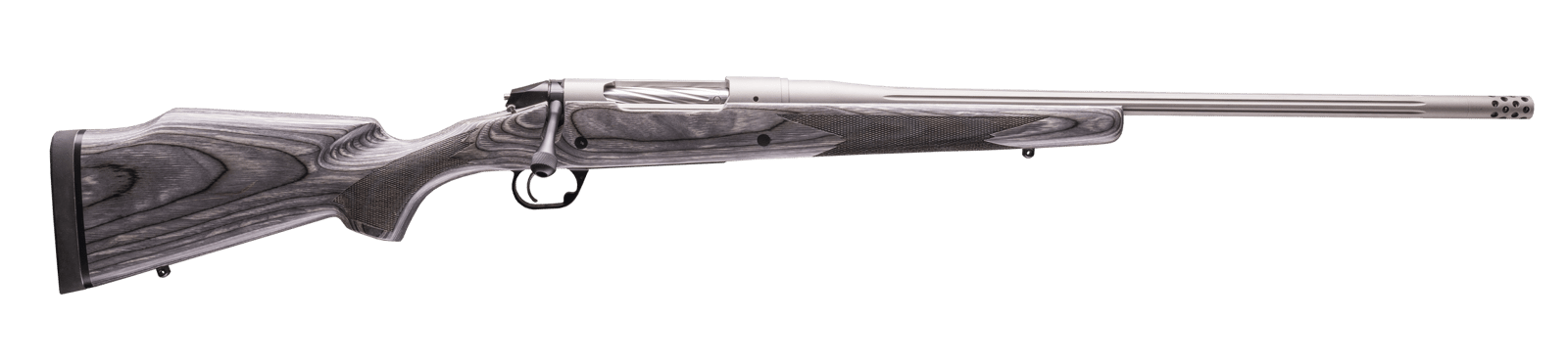 Bergara Rifles BPR40-65CM Premier Platinum Stalker Full Size 6.5 Creedmoor 5+1 20" Titanium Cerakote Fluted Threaded Barrel, Titanium Cerakote Stainless Steel Drilled & Tapped Receiver, Gray Pepper Fi