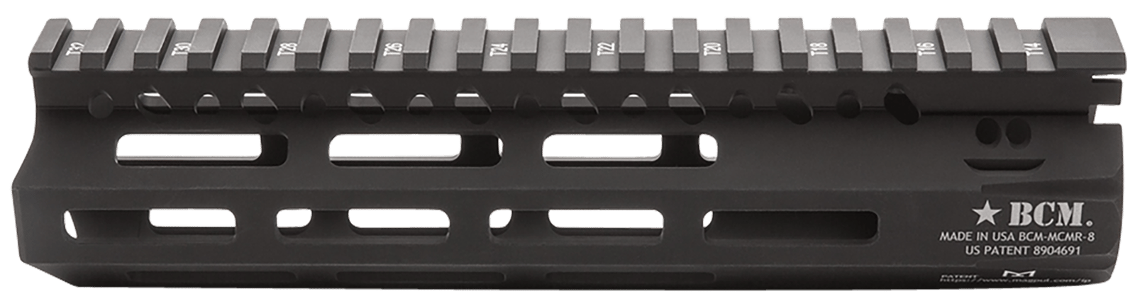 BCM MCMR8556BLK BCMGunfighter MCMR 8" M-LOK, Free-Floating Style Made of Aluminum with Black Anodized Finish for AR-Platform