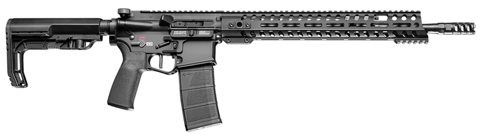 Patriot Ordnance Factory 01165 Renegade + *CA Compliant 5.56x45mm NATO 16.50" 10+1 Black Hard Coat Anodized Rec 14.50" M-Lok Black Nitride Barrel 6 Position MFT Stock Black Polymer MFT Grip