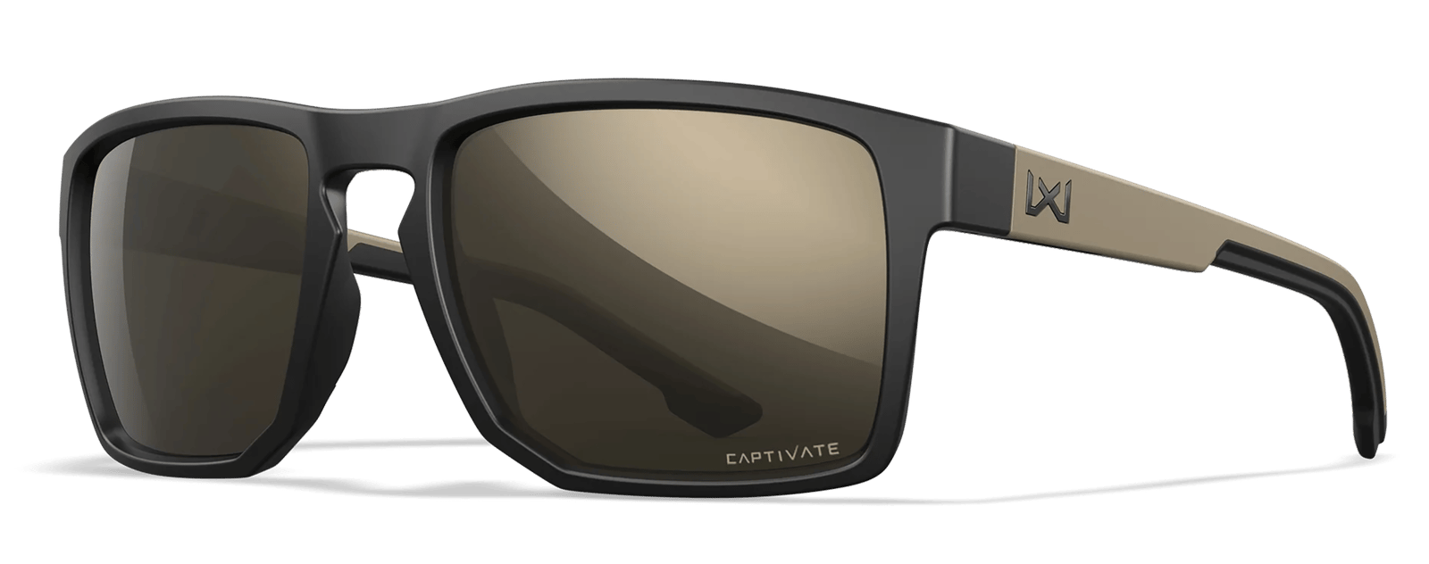 Wiley X AC6FND04 Founder  Tungsten Mirror Lens Polycarbonate Matte Black w/ Tan Frame Frame