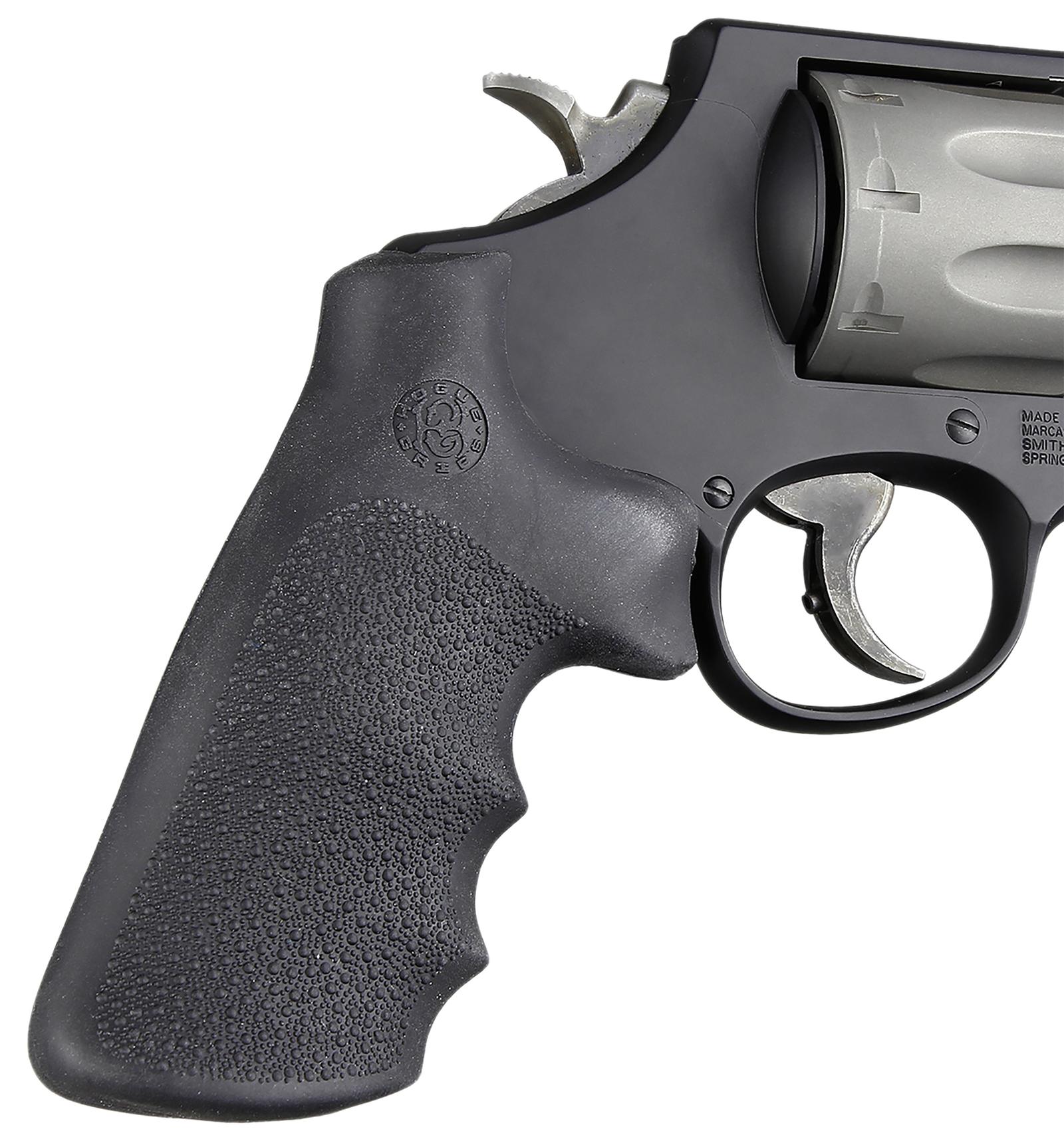 Hogue 19022  Conversion Grip Pistol Grip w/ Finger Grooves Black Overmolded Rubber Fits S&W K/L/N/X/Z Frame