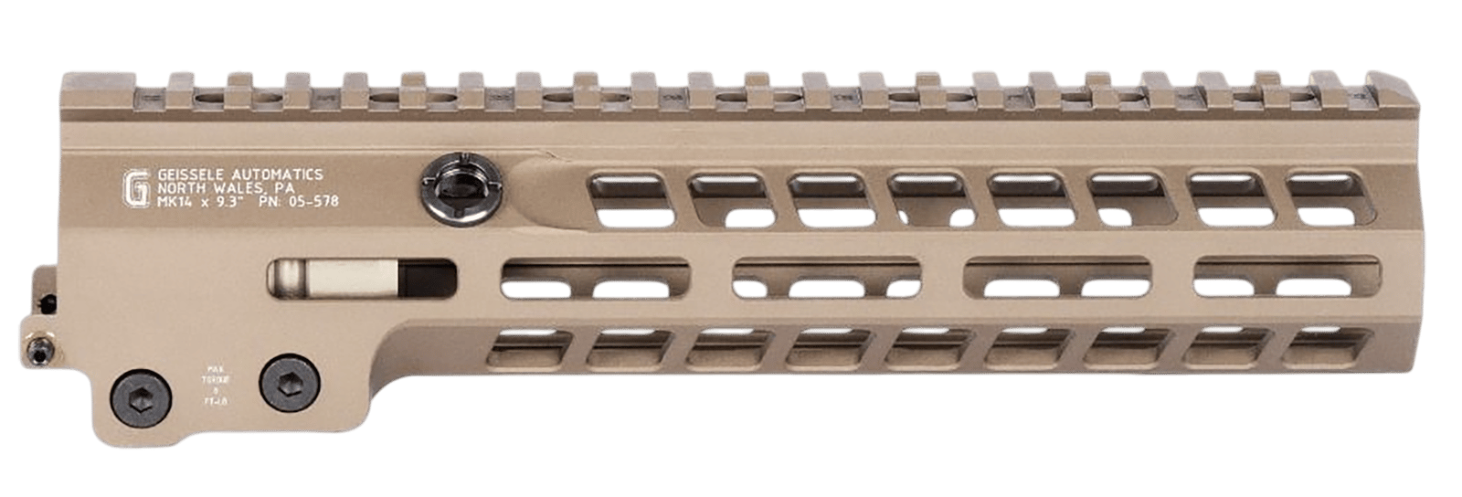 Geissele Automatics 05578S Super Modular Rail MK14 DDC Aluminum 9.30" Long
