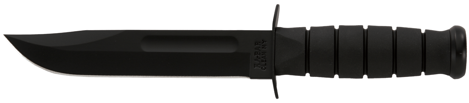 Ka-Bar 1211 Fighting/Utility  7" Fixed Clip Point Plain Black 1095 Cro-Van Blade, Black Kraton G Handle, Includes Sheath