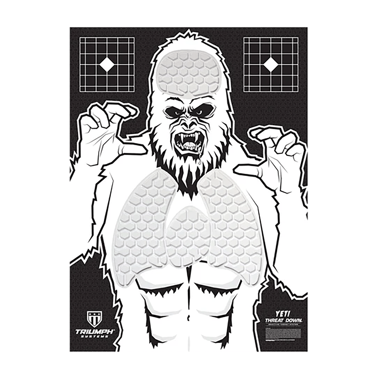 Triumph Systems 031513006 Threat Down Reactive Splatter Target Yeti Hanging Paper 30"H x 22"W
