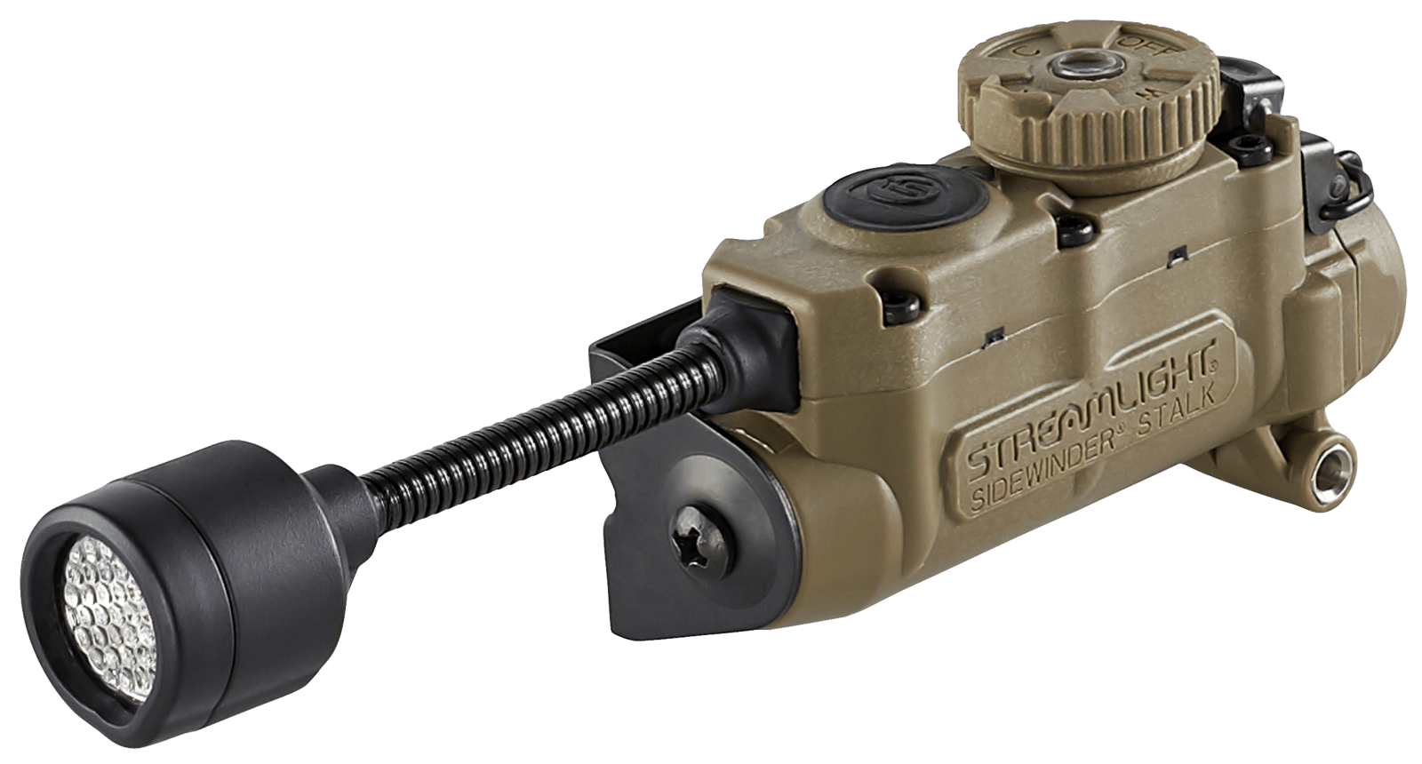 Streamlight  Sidewinder Stalk Helmet Light 23/28/57/76 Lumens White White/Red/Green/Blue/IR LED Bulb Coyote 28 Meters Distance Features E-Mount