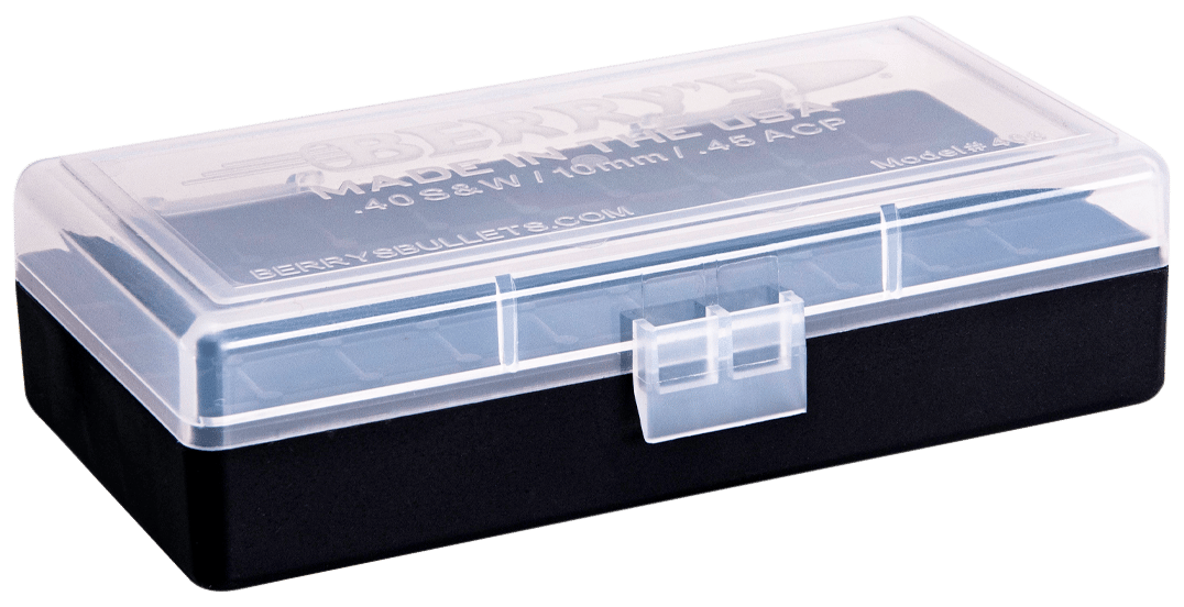 Berry's 67425 Ammo Box  40S&W/45ACP Clear/Black Polypropylene 50rd