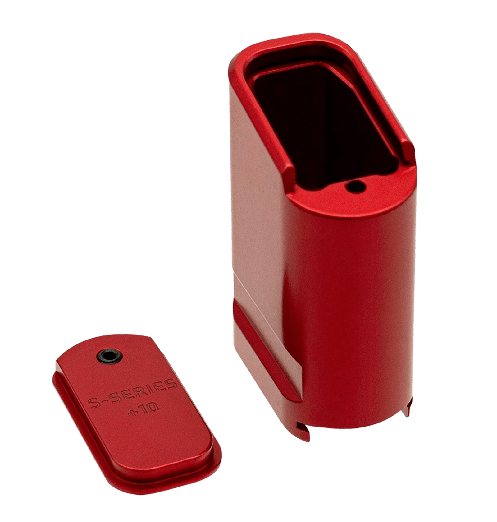 Shield Arms SAS15ME10RED Magazine Extension  Extended 10rd Compatible w/ Shield Arms S15 Magazine Red Anodized Aluminum