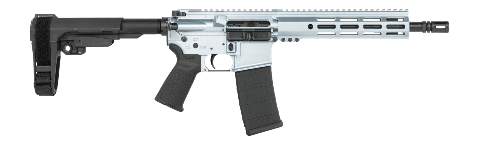 Shark Coast Tactical SCC07114AGC-P Arctic Gun Candy  5.56 NATO 30+1 10.50" Black Nitride Threaded Barrel, Aluminum Receiver w/Picatinny Rail, M-LOK Handguard, SB Tactical SBA3 Brace, Polymer Grip