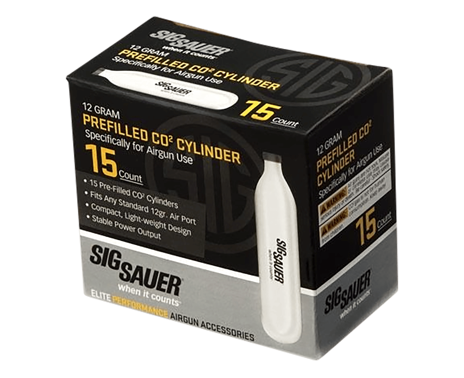 Sig Sauer Airguns AC1215 CO2 Cylinders 12 gram 15 Per Pack