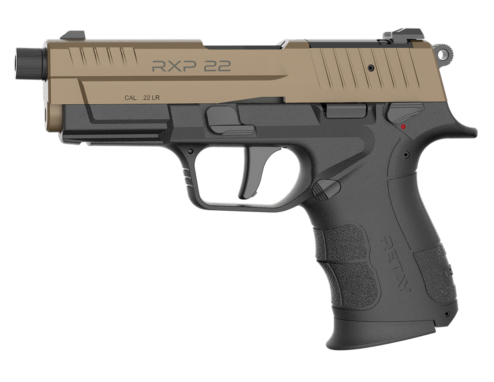 Retay USA RXP22BLKFDES13TH RXP 22 LR 13+1 4" Threaded Barrel, Flat Dark Earth Cerakote Optic Ready/Serrated Slide, Black Cerakote Polymer Frame w/Accessory Rail, RMR/RMSc Footprint