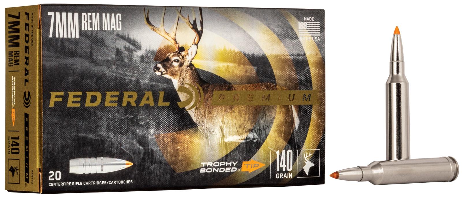 Federal P7RTT2 Premium  7mmRemMag 140gr Trophy Bonded Tip 20 Per Box/10 Case