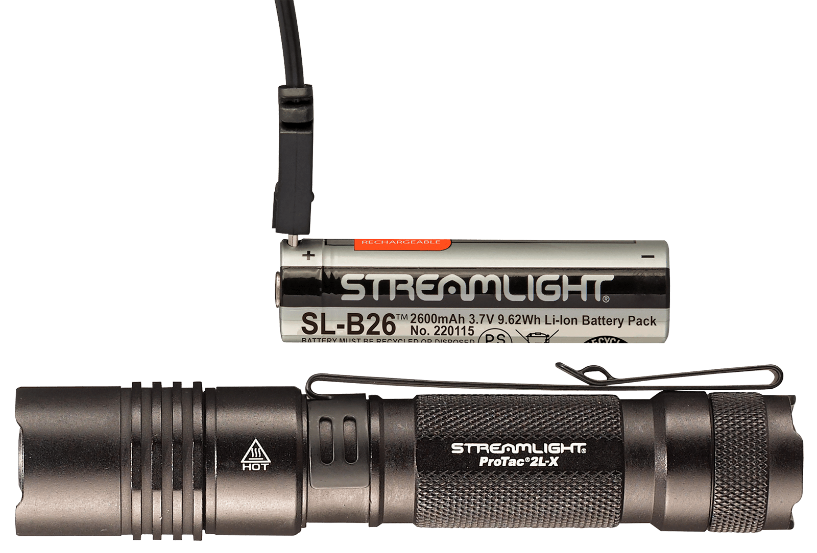 Streamlight 88082 ProTac 2L-X USB Flashlight  Black Anodized  40/500 Lumens   White LED