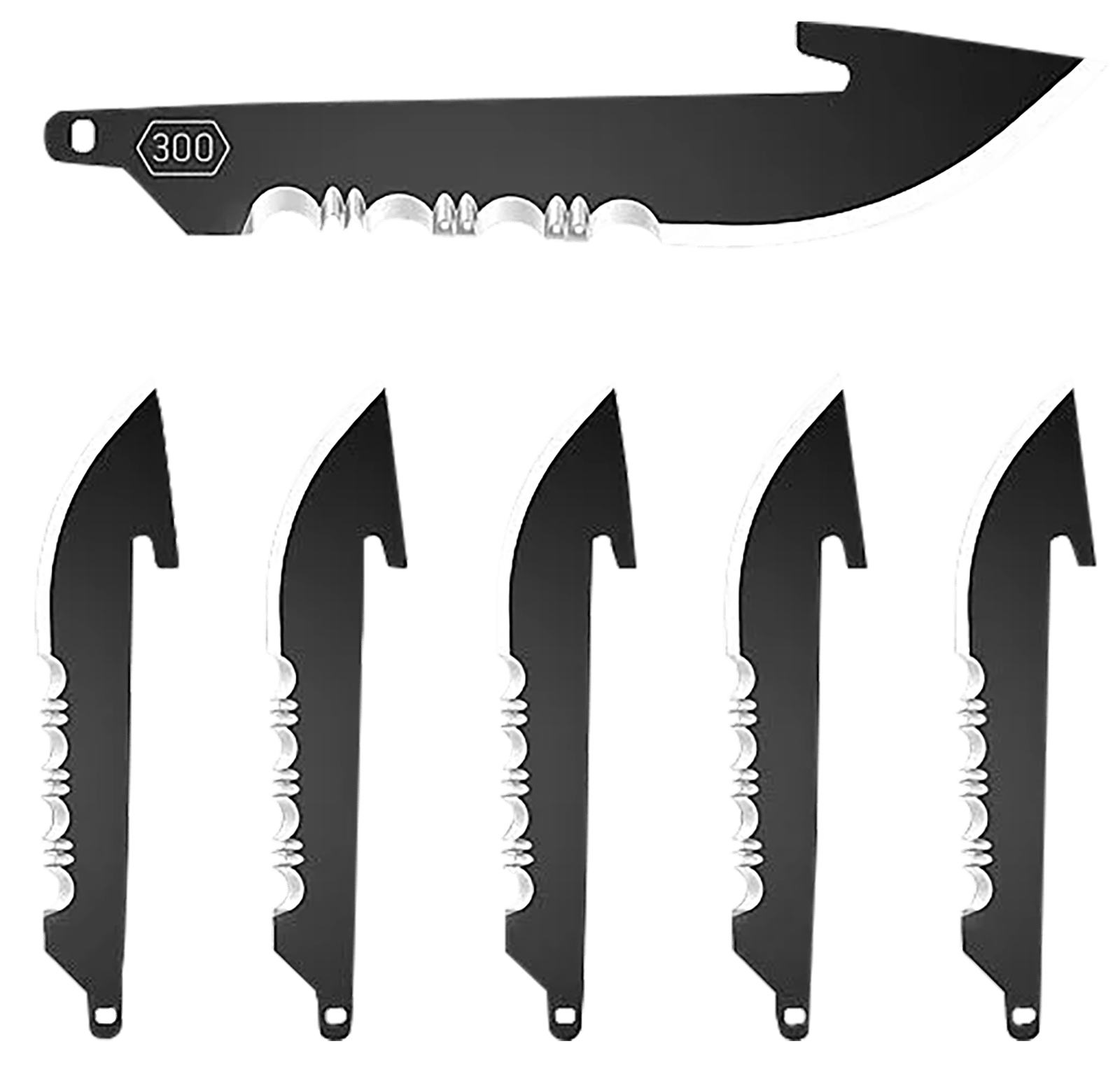 Outdoor Edge RRS30K6C Replacement Blades  6 3" Black Drop Point Serrated 420J2 SS Blades
