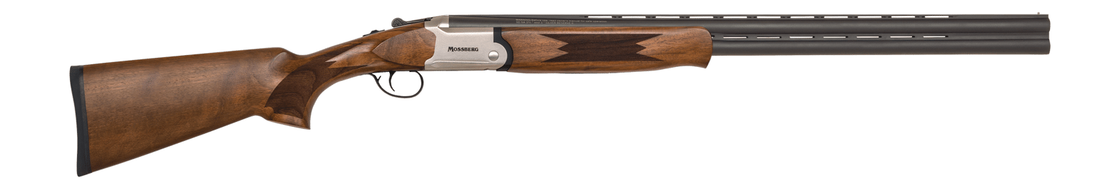 Mossberg 75490 Silver Reserve  16 Gauge Break Open 2.75" 2rd 28" Matte Blued Over/Under Vent Rib Barrel, Satin Silver w/Engraved Logo Receiver, Fixed Satin Black Walnut Stock