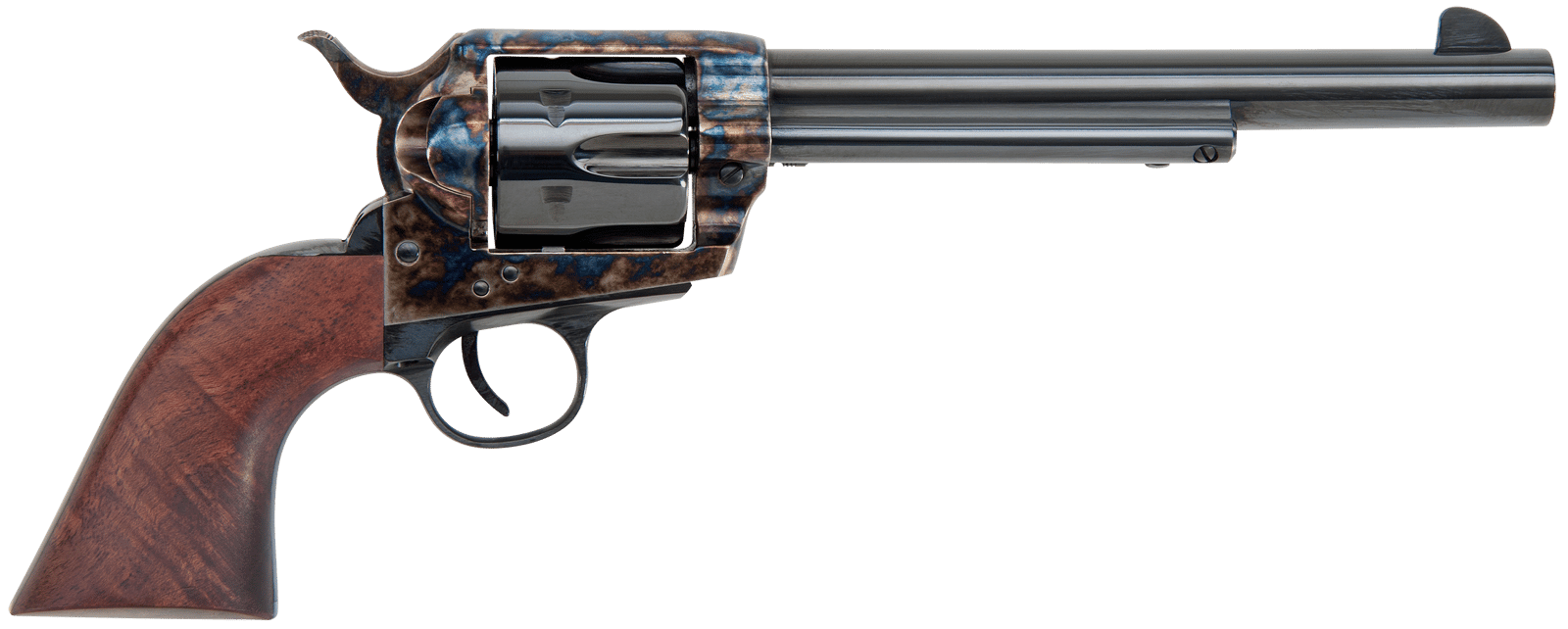 Traditions SAT73004 1873  45 Colt (LC) 6rd 7.50" Blued Cylinder/Barrel Color Case Hardened Steel Frame with Walnut Grips