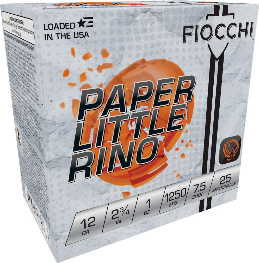 Fiocchi 12FPTX75 Paper Little Rino Extrema 12Gauge 2.75" 1oz 7.5Shot 25 Per Box/10 Case