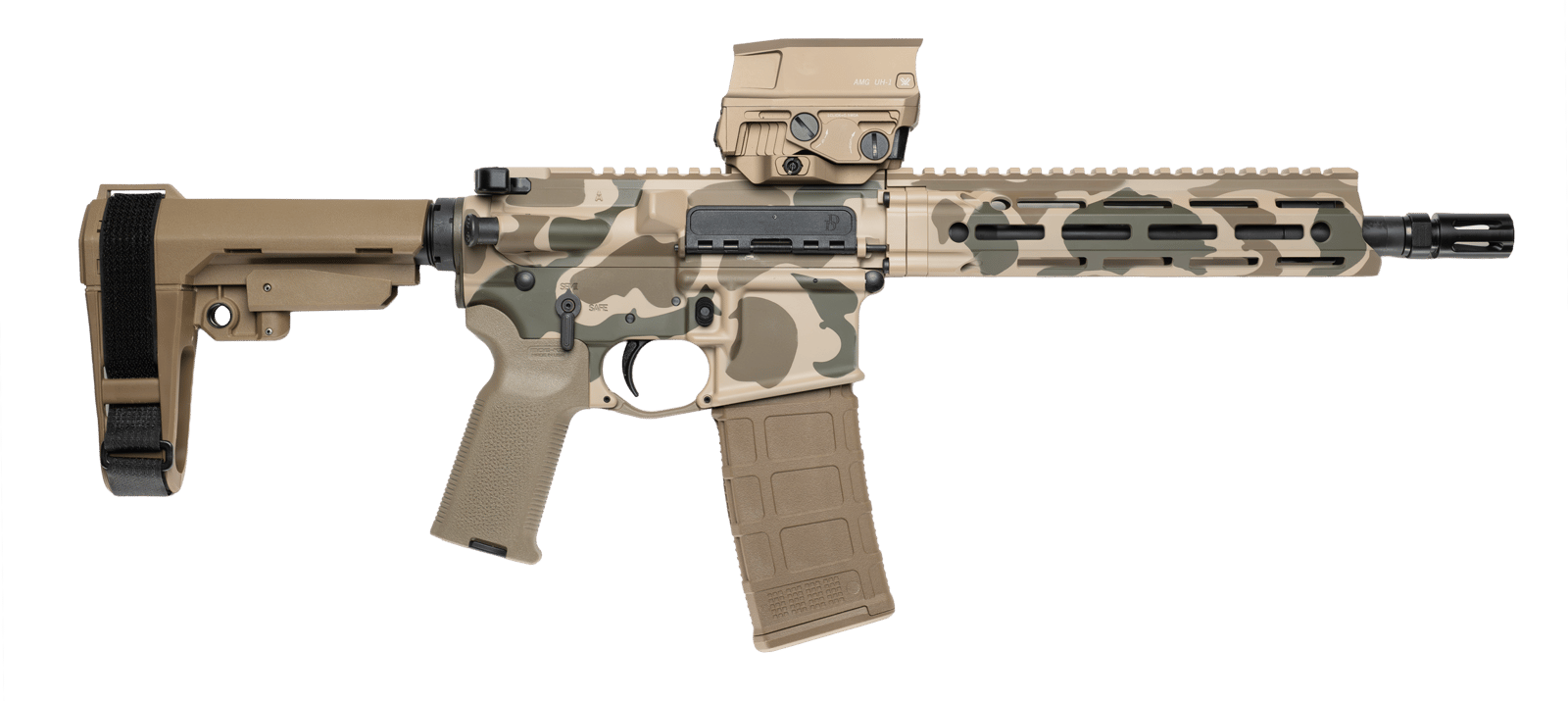 Cnc Firearms CNCDDDCV7P Daniel Defense V7 5.56 NATO Picatinny Rail Receiver, M-LOK Handguard, Tan Vortex AMG UH-1 Red Dot, Ambidextrous