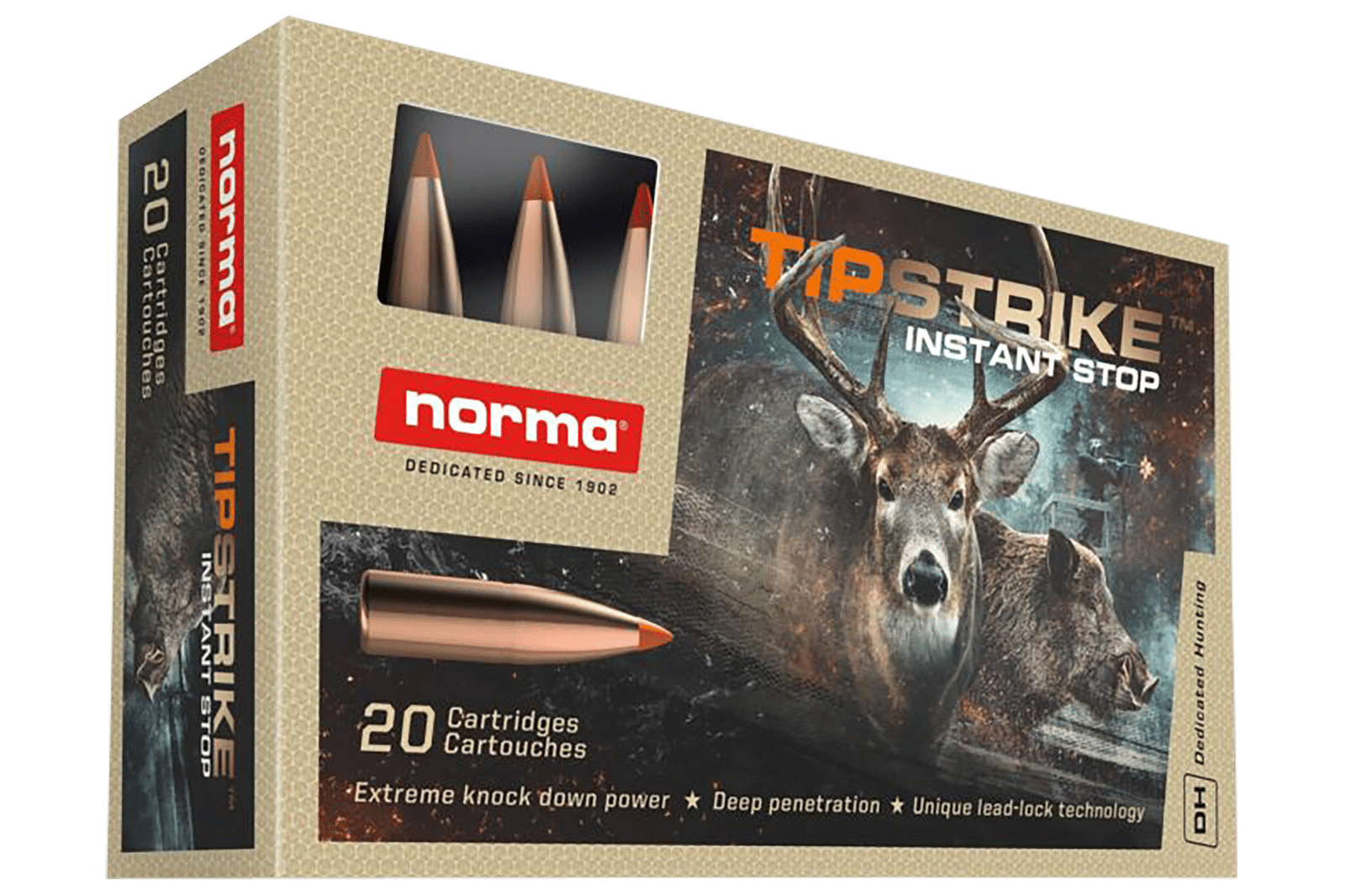 Norma Ammunition 20174352 Dedicated Hunting Tipstrike 308Win 170gr Polymer Tip 20 Per Box/10 Case
