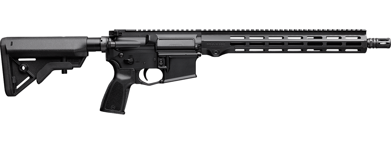 Maxim Defense  MD15 Duty 5.56 NATO 16" Black Nitride Threaded Barrel, Black Anodized Aluminum Receiver w/Picatinny Rail, M-LOK Handguard, B5 Bravo Black Polymer Stock, Black Polymer Grip