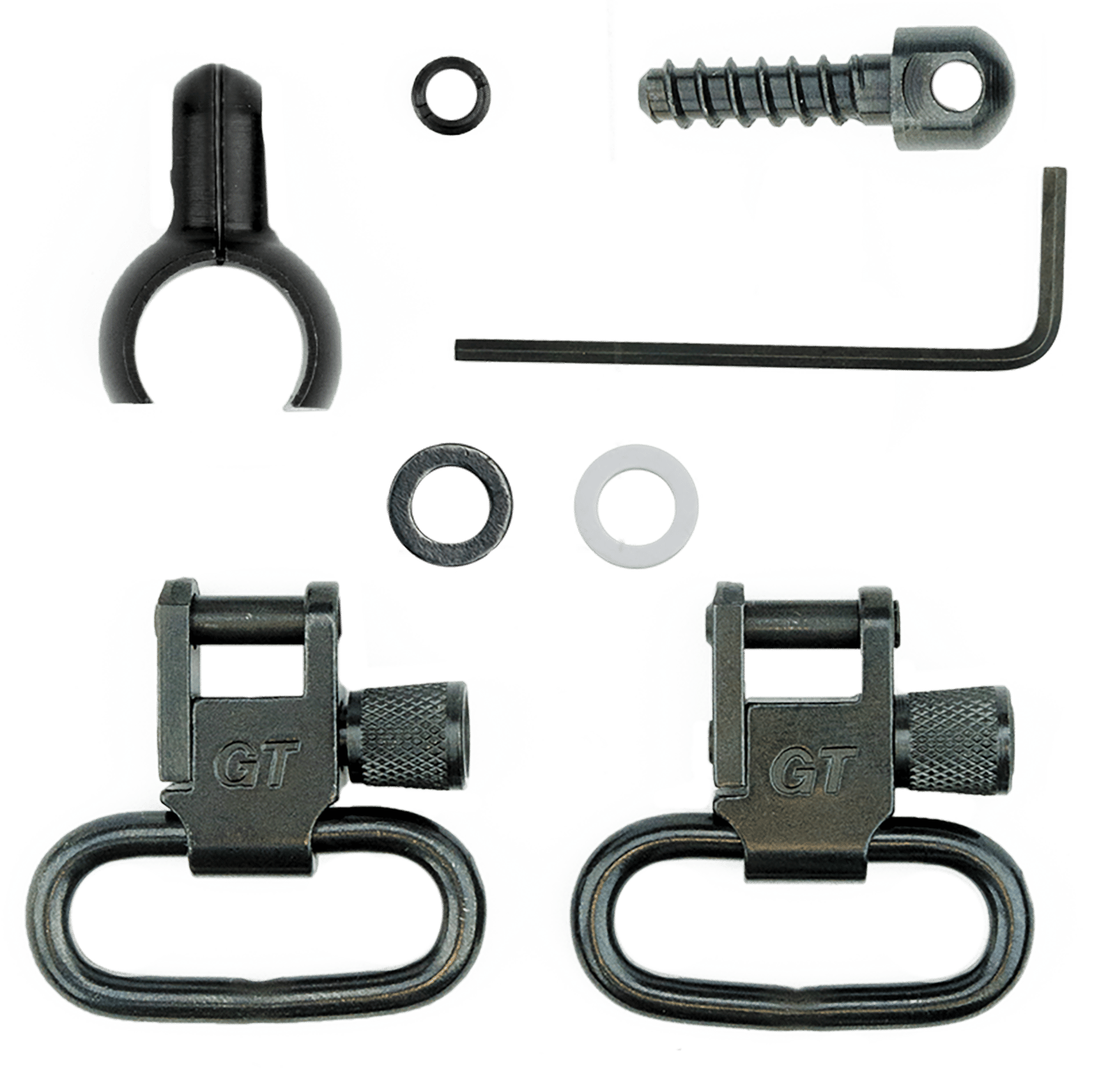GrovTec US Inc GTSW43 Swivel Set Tube .630"-.675" 1" Black Steel Rifle