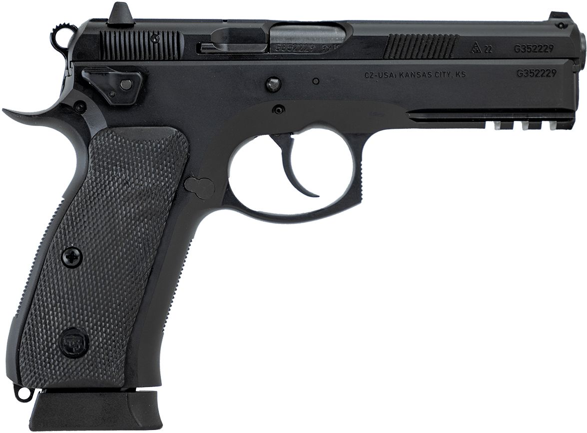 CZ-USA 89353 CZ 75 SP-01 Tactical 9mm Luger 19+1 4.60" Black Nitride Steel Barrel, Black Serrated Steel Slide, Black Polycoat Steel Frame w/Beavertail & Picatinny Rail, Black Polymer Grip