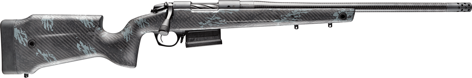 Bergara Rifles B14S751CF B-14 Crest 308 Win 5+1 20" Sniper Gray Cerakote #5 Contour Threaded Barrel, Sniper Gray Cerakote Steel Receiver, Black & Gray Sponge Fixed Carbon Fiber Stock