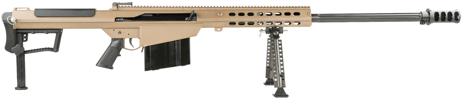 Barrett 18065 M107A1  50 BMG 29" 10+1 Flat Dark Earth Cerakote Flat Dark Earth Fixed with Sorbothane Recoil Pad Stock Black Polymer Grip