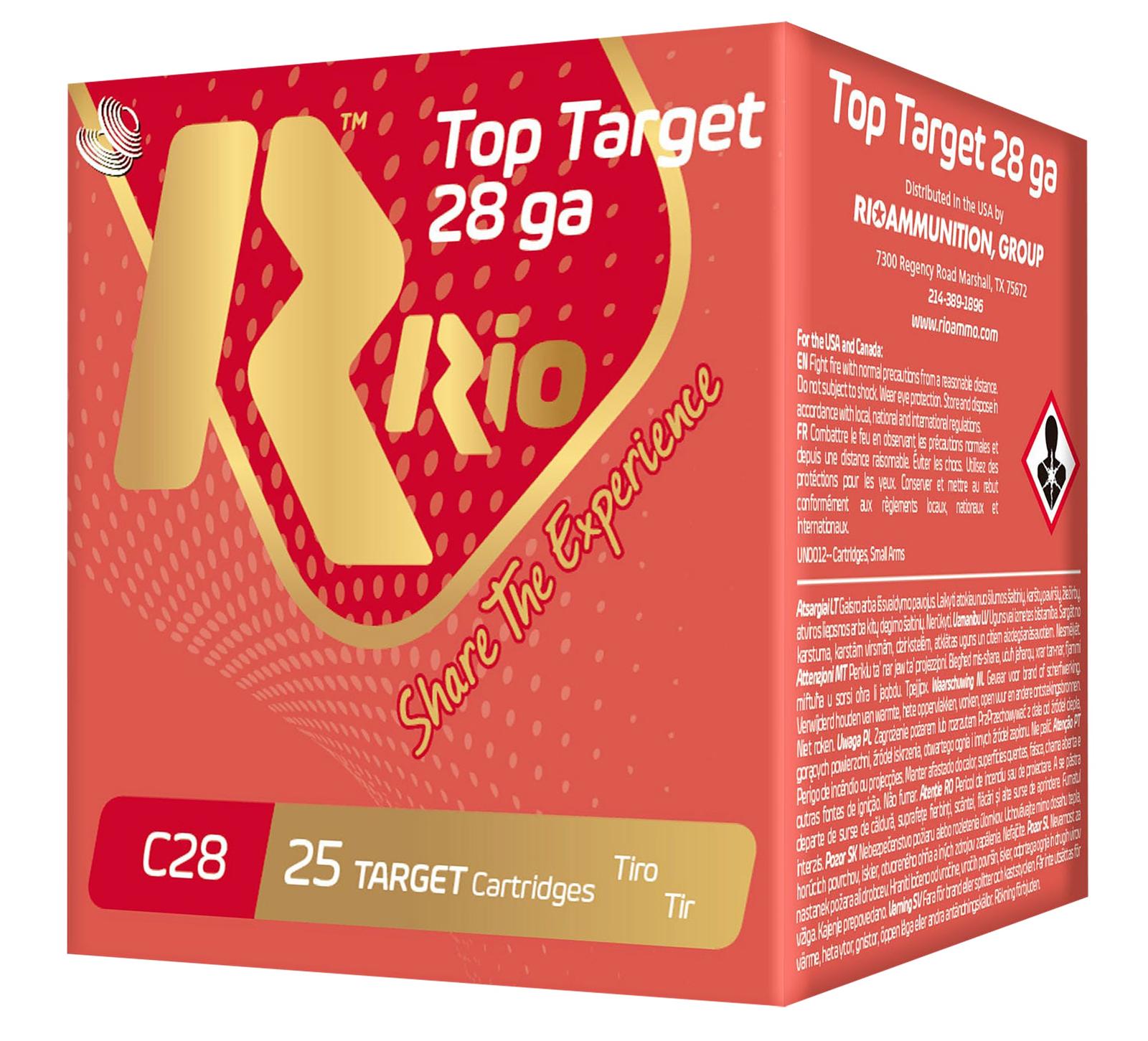 Rio Ammunition RC289 Top Target  28 Gauge 2.75" 3/4 oz 9 Shot 25 Per Box/ 10 Case