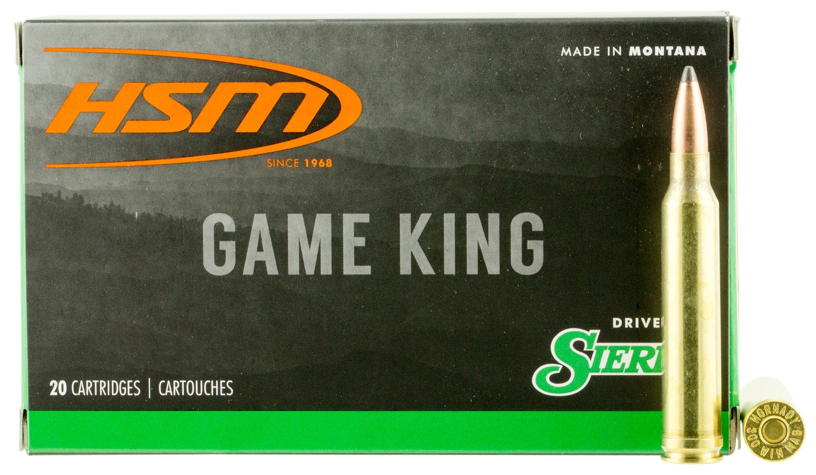 HSM 300WINMAG41N Game King  300 Win Mag 180 gr Sierra GameKing Spitzer Boat Tail 20 Per Box/ 20 Case