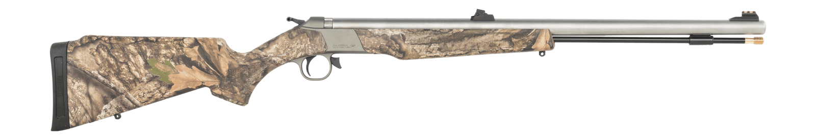 CVA PR2120S Wolf  50 Cal 24" Stainless Single Shot Barrel, Stainless Drilled & Tapped Stainless Steel Receiver, Adjustable Realtree APX Synthetic Stock