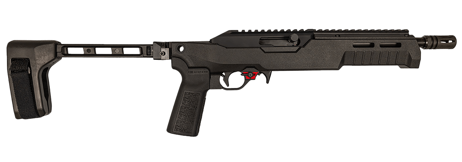 Franklin Armory 0230000BLK F22  22 LR 10+1 8" Black Threaded Barrel, Black Aluminum Receiver w/Picatinny Rail, SB Tactical 1913 Brace