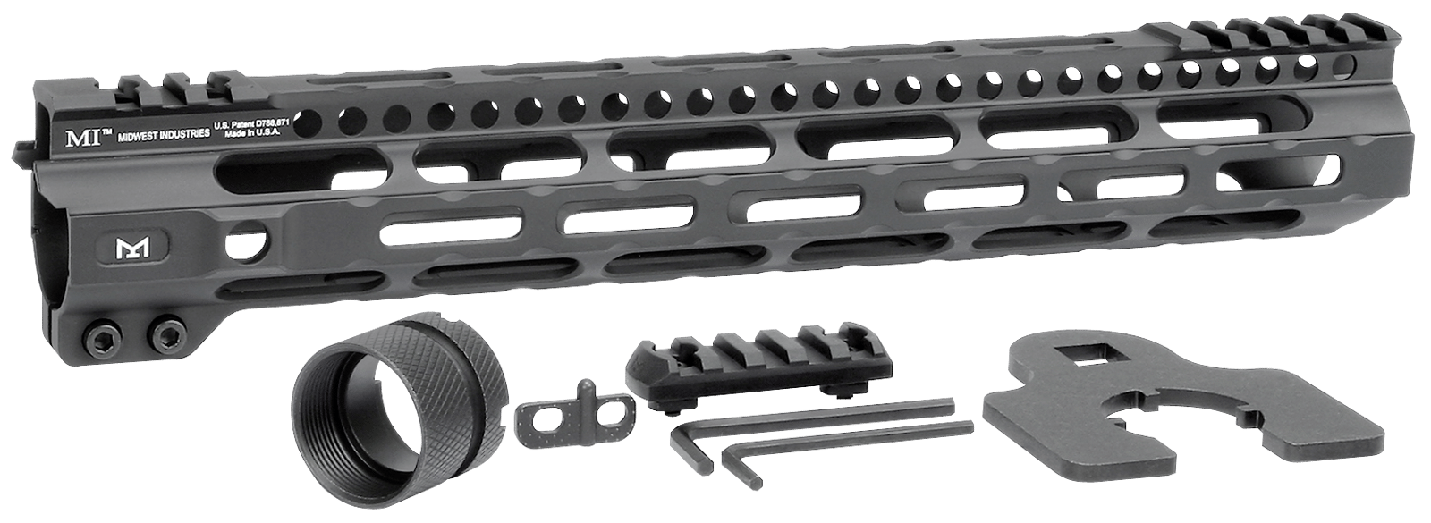 Midwest Industries MIULW12625 Ultralight  AR-15 Black Hardcoat Anodized Aluminum/Polymer 12.625" Picatinny/M-LOK