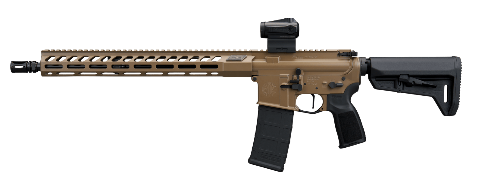 Sig Sauer RM400556N16BFORGEFDE M400 Forge 5.56 NATO 30+1 16" Flat Dark Earth Cerakote Alloy Receiver w/Picatinny Rail, M-LOK Handguard, Magpul SL-K Black Polymer Stock, Black Polymer Grip, Sig ROMEO M