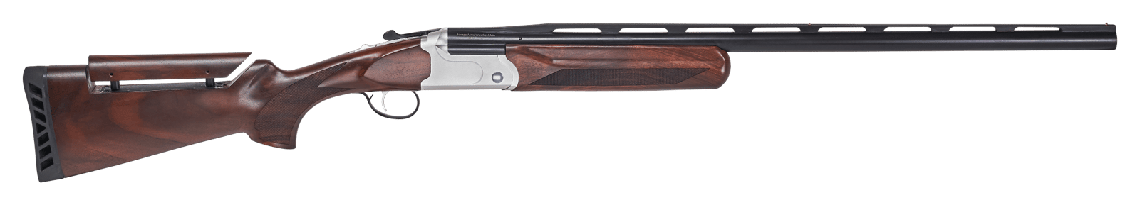 Stevens 23223 555 Trap 20 Gauge 3" 1rd 30" Vent Rib Barrel, Silver Aluminum Receiver,  Turkish Walnut Fixed Adjustable Comb Stock Ambidextrous