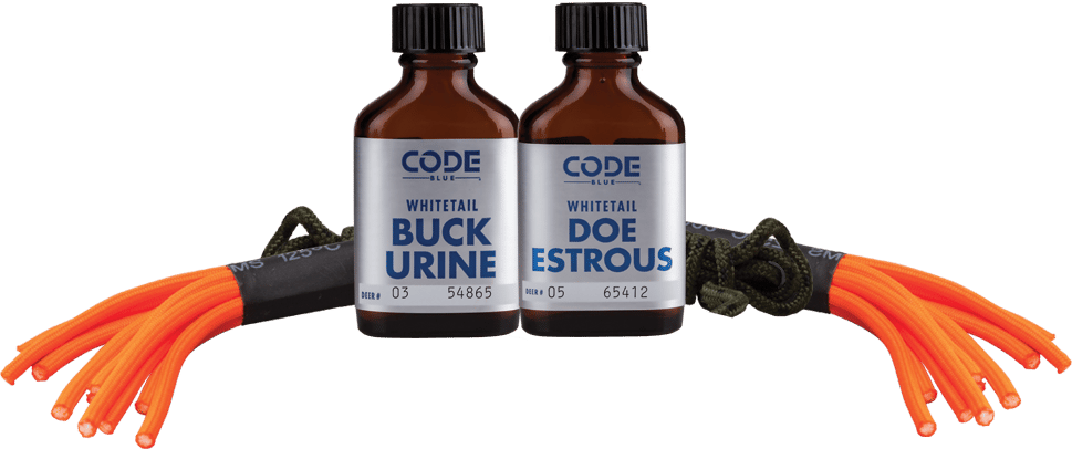 Code Blue OA1074 Double Drag Combo  Deer Attractant Doe In Estrus/Buck Urine 1 oz Bottles