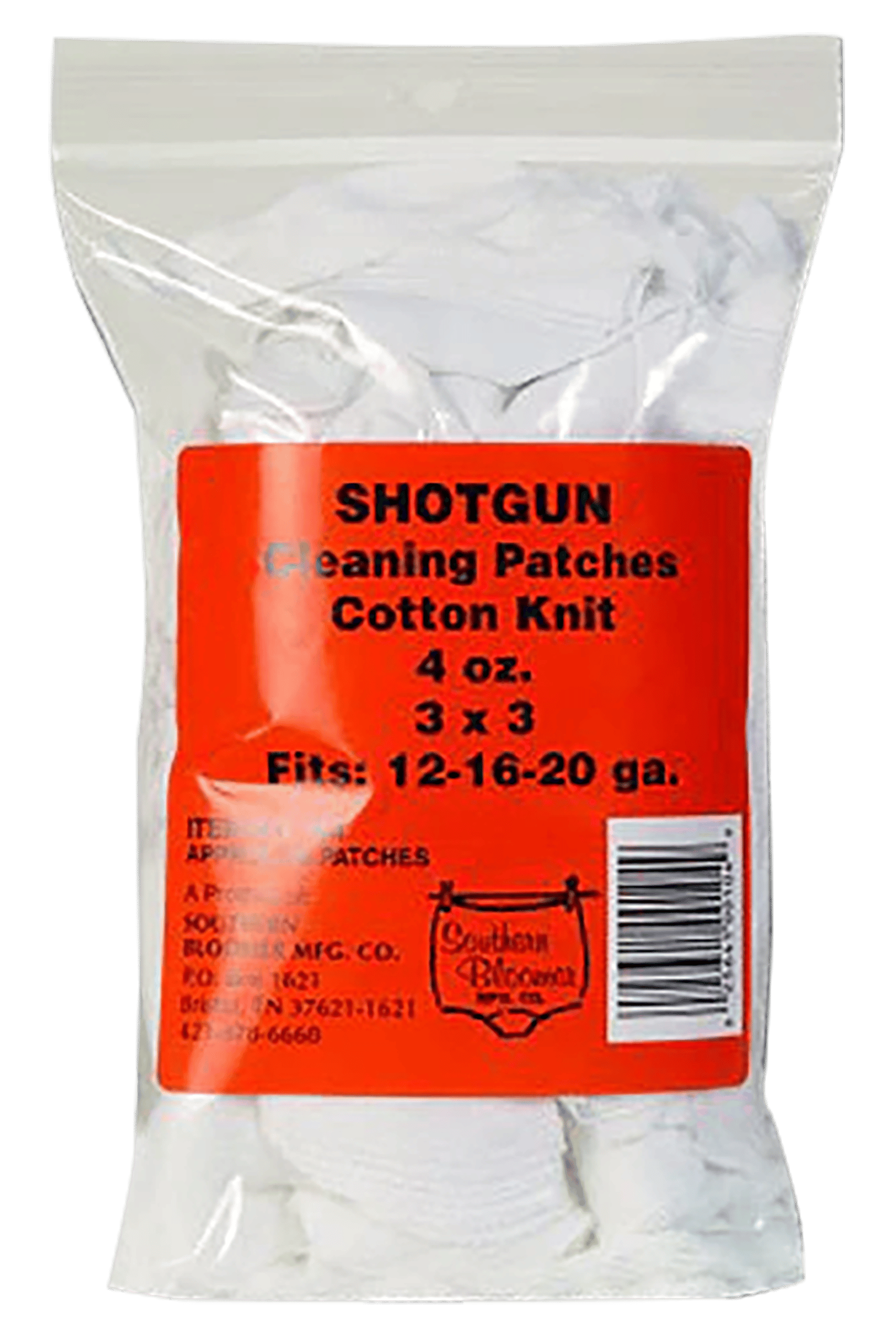 Southern Bloomer 104 Cleaning Patches  12/16/20 Gauge Shotgun Cotton 85/Bag
