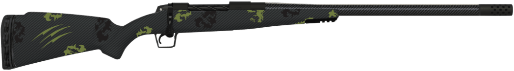 Fierce Firearms ROG300PRC24BF Carbon Rogue  Full Size 300 PRC 3+1 24" Carbon Fiber Hand Lapped/Match Grade Threaded Barrel, Black Cerakote Steel Receiver, Forest Camo Fierce Rogue Carbon Fiber Stock