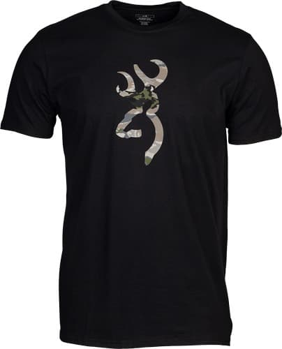 BROWNING SS T-SHIRT CAMO BUCKMARK BLACK/OVIX LARGE