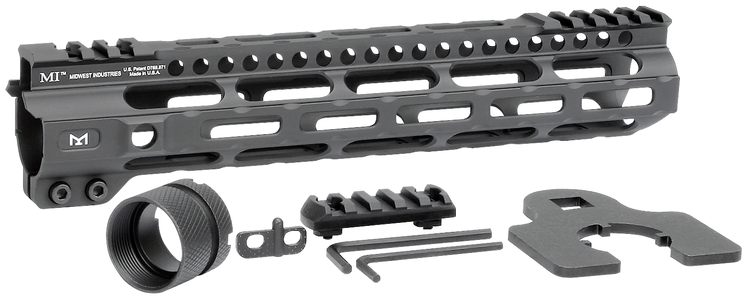 Midwest Industries MICRLW105 Combat Lightweight AR-15 Black Hardcoat Anodized Aluminum/Polymer 10.50" Picatinny/M-LOK