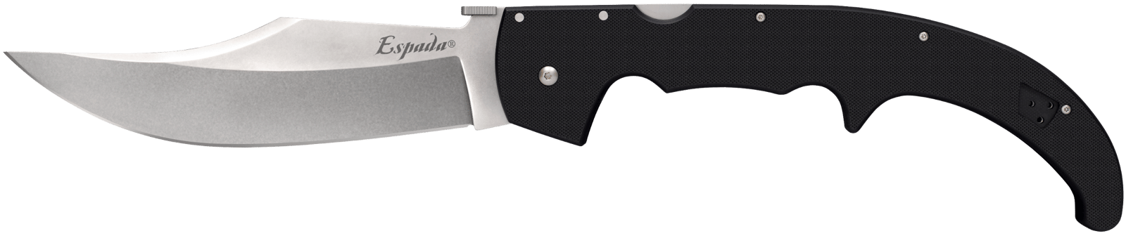 Cold Steel CS62MGC Espada  XL 7.50" Folding Clip Point Plain AUS-10A SS Blade/9.25" Black w/Polished Bolsters G10 Handle Includes Belt Clip