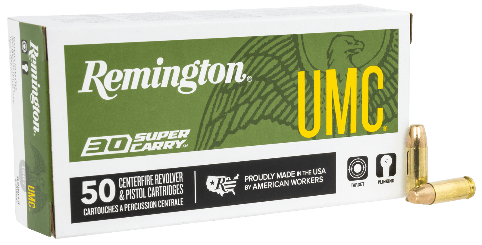 Remington Ammunition R20015 UMC  30SuperCarry 100gr Full Metal Jacket 50 Per Box/20 Case