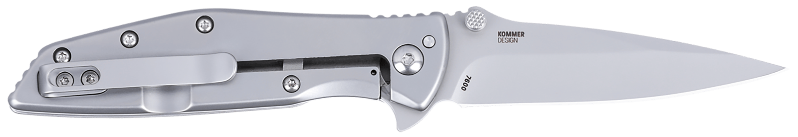 CRKT 7600 SLAG EDC 2.95" Folding Plain Bead Blasted D2 Steel Blade, Stainless Steel Handle