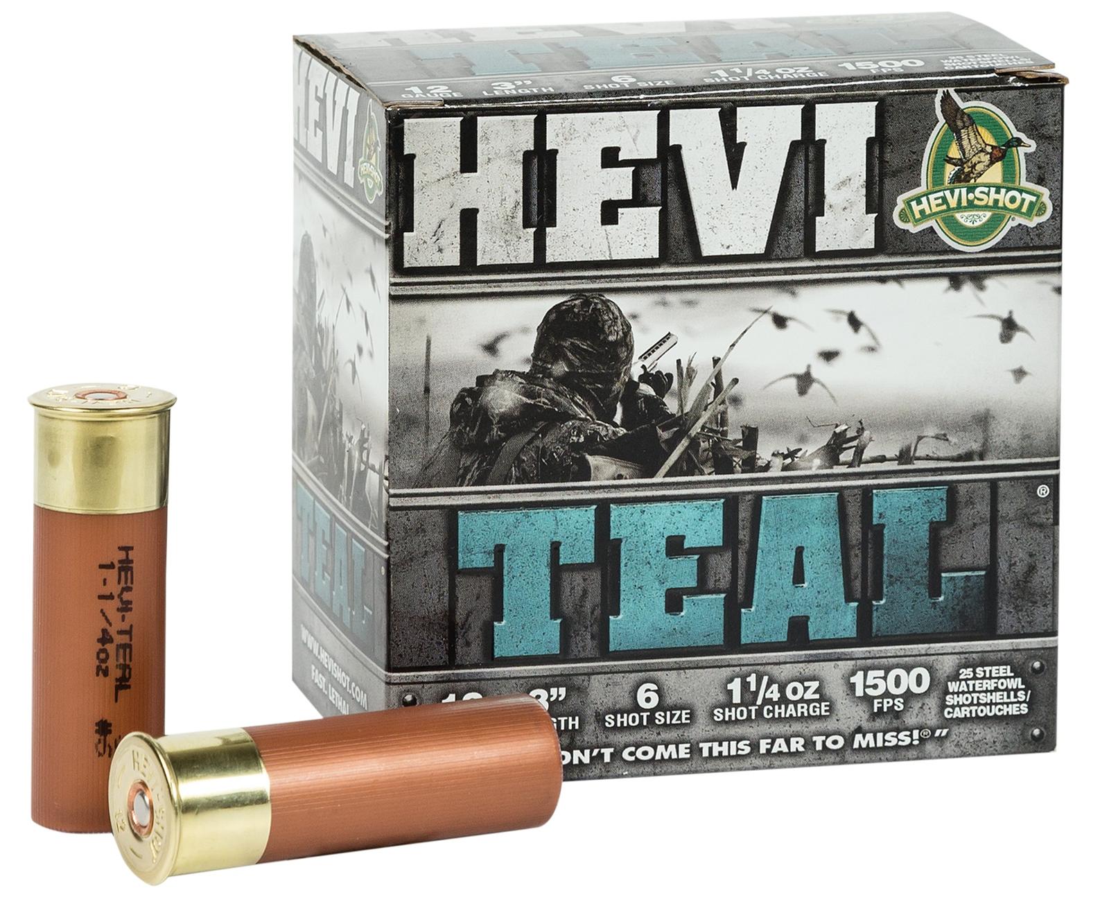 HEVI-Shot HS60006 HEVI-Teal  12Gauge 3" 1 1/4oz 6Shot 25 Per Box/10 Case