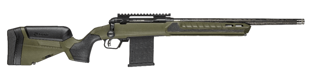Savage Arms 32663 110 UltraLite Predator 300 Blackout 10+1 16.50" Carbon Fiber Barrel, Arca Rail Forend, Hunter Green AccuStock w/AccuFit V2 Synthetic Stock, Right Hand