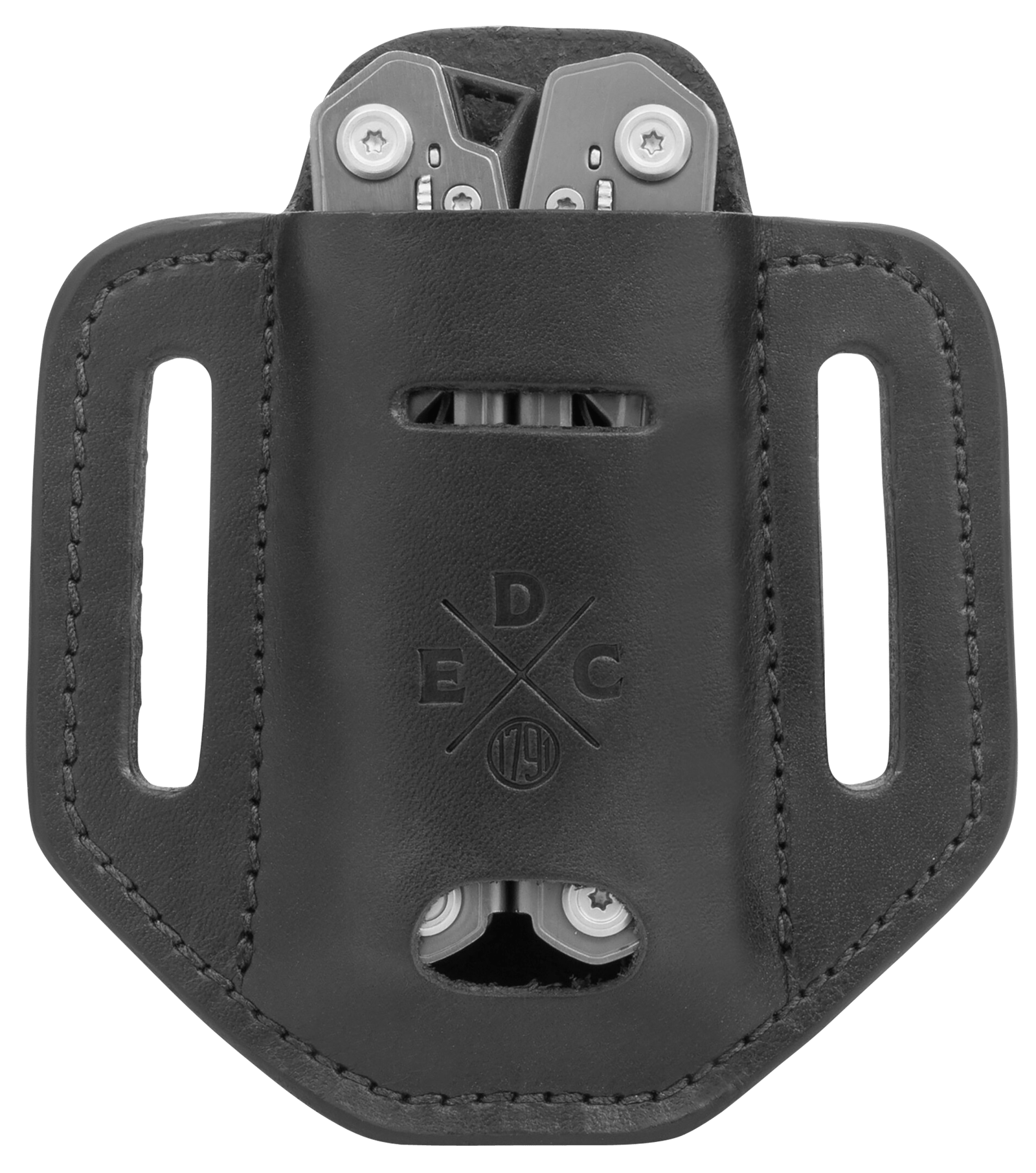1791 Gunleather HDESSLBLKA EDC Heavy Duty Easy Slide Solo OWB Black Leather Belt Slide Ambidextrous