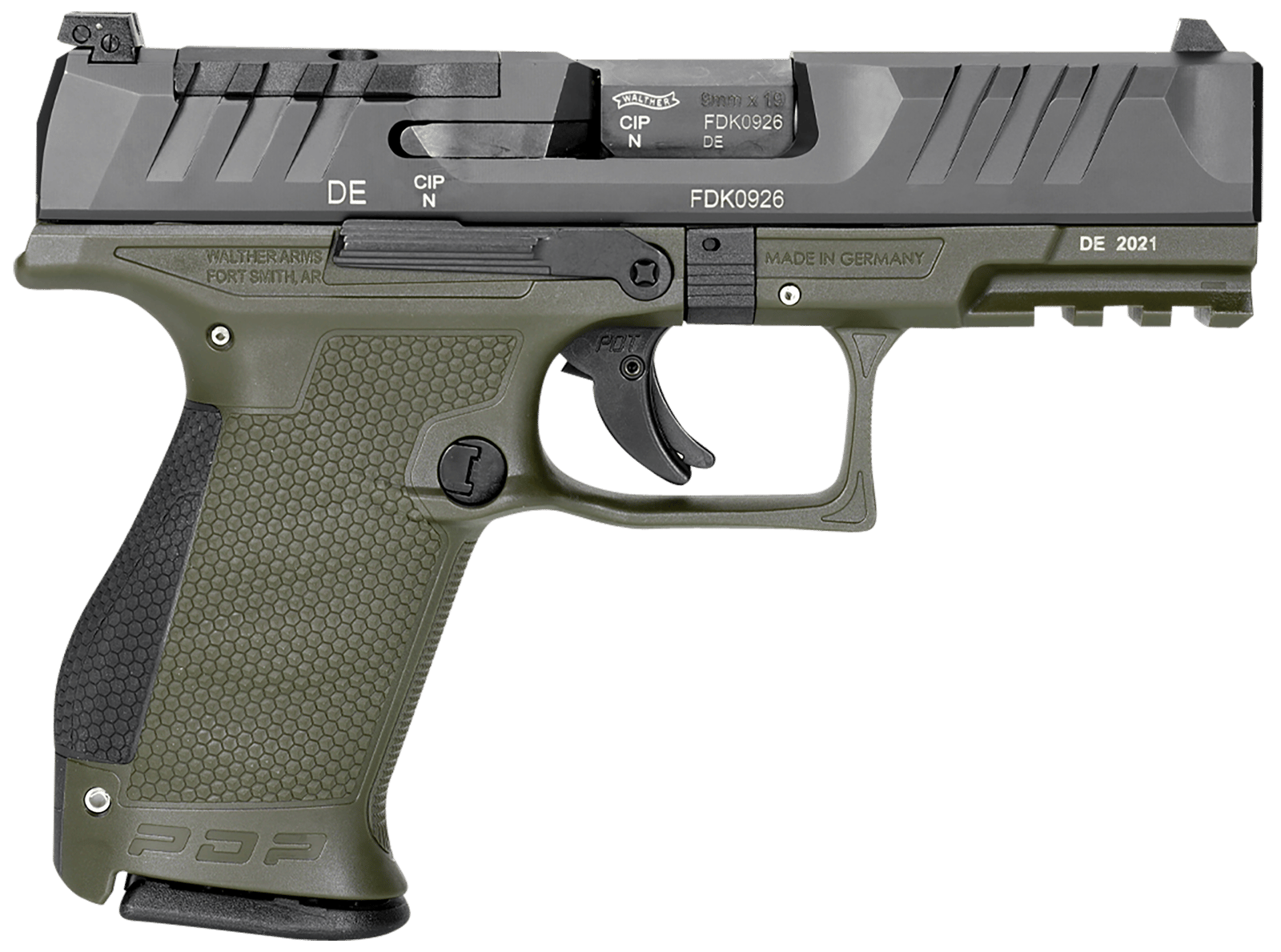 Walther Arms 2858428 PDP Compact Optic Ready 9mm Luger 4" 15+1 Black Steel Slide Performance Duty Textured  Polymer Grip