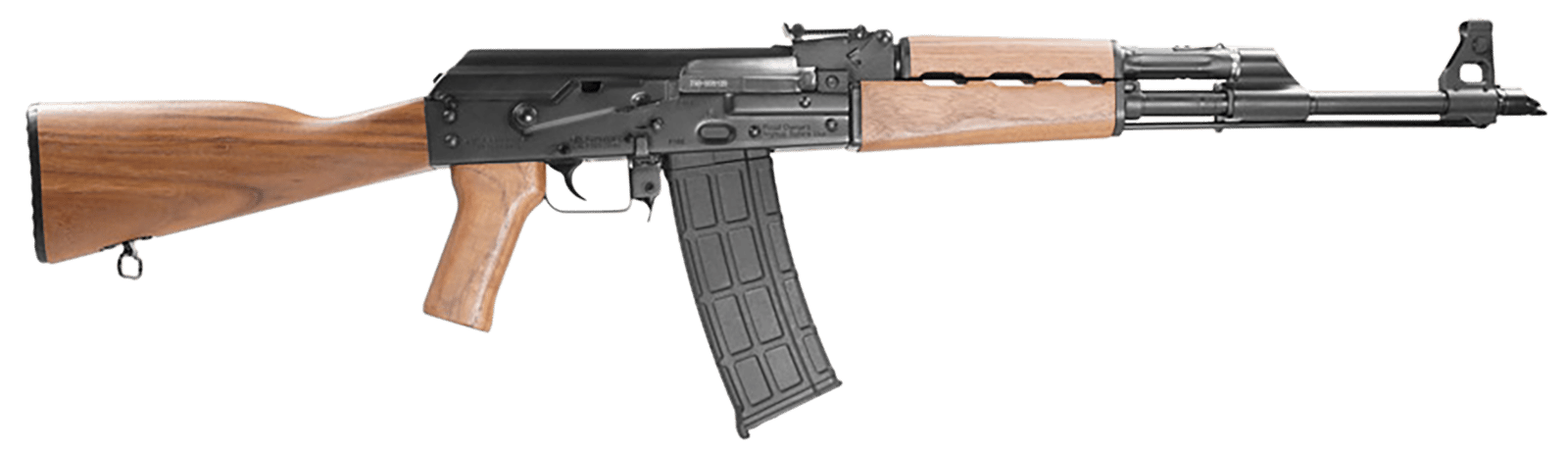 Zastava Arms Usa ZR90556WM ZPAP M90 5.56x45mm 30+1 18.25" Black Chrome Lined Barrel, Black Walnut Handguard, Walnut Fixed Stock & Grip