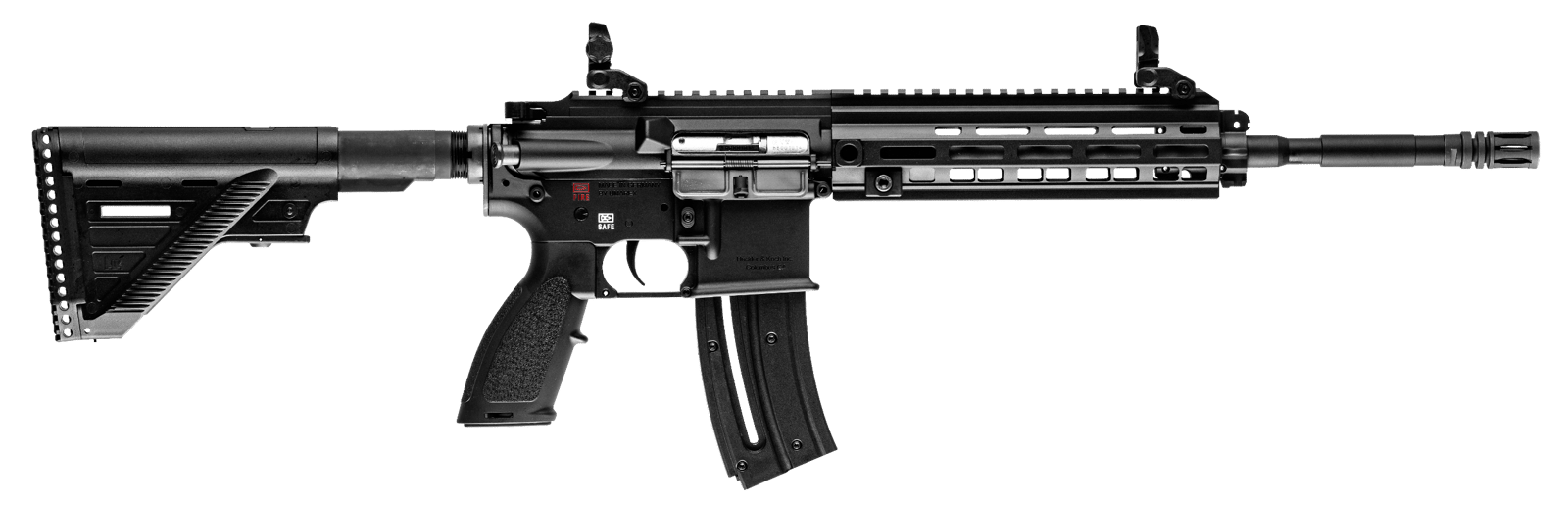 HK 81000402 HK 416  22 LR 10+1 16.10" Black Steel Threaded Barrel Aluminum w/M-LOK & Picatinny Rail Black Aluminum Receiver Black Retractable Stock Right Hand